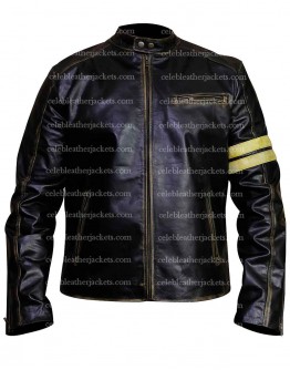 Cafe Racer Black Motorcycle Vintage Distressed Leather Jacket