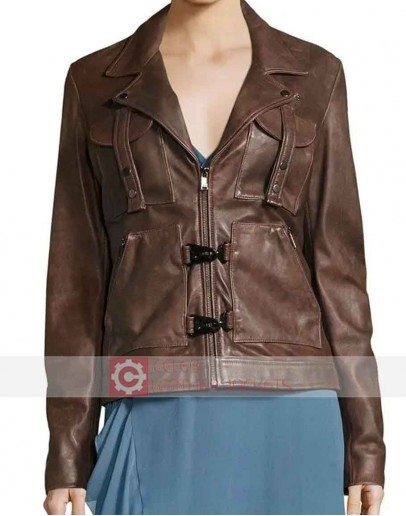 The Originals Danielle Rose Russell Brown Leather Jacket