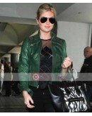 Kate Upton Green Leather Jacket