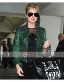 Kate Upton Green Leather Jacket
