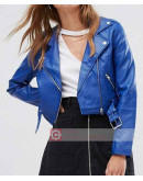 Royal Blue Biker Leather Jacket