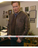 Conan O'Brien Brown Leather Jacket