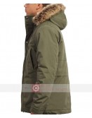 Olive Green Fur Hood Cotton Jacket