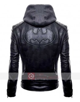 Batman Black Hoodie Leather Jacket