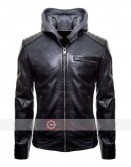 Batman Black Hoodie Leather Jacket 