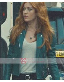 Shadowhunters Katherine McNamara Green Leather Jacket Shadowhunters Katherine McNamara Green Leather Jacket