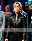 Smallville Allison Mack Black Leather Jacket
