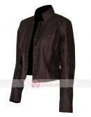 The Vampire Diaries Nina Dobrev Brown Leather Jacket