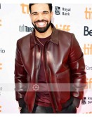 Drake Maroon Leather Jacket
