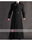 Napoleon Style French Military Black Trench Coat