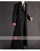 Napoleon Style French Military Black Trench Coat
