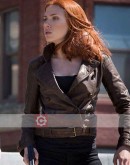 Captain America 2 Scarlett Johansson Leather Jacket