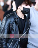BTS Jungkook Black Biker Leather Jacket