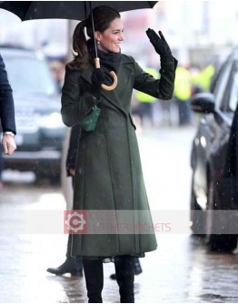 Kate Middleton Green Trench Wool Coat