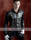 Napoleon Style Military Uniform Leather Jacket