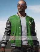 PUBG Green Varsity Bomber Costume Leather Jacket PUBG Green Varsity Bomber Costume Leather Jacket