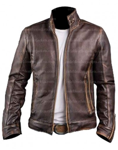 X-Men Cafe Racer Dark Brown Leather Jacket