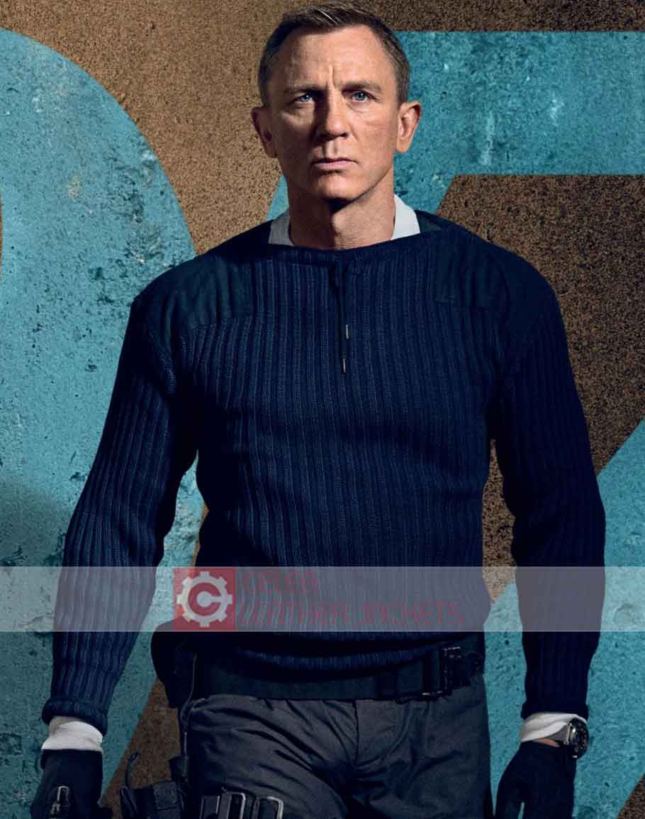 James Bond Blue Sweater | Daniel Craig Sweater No Time To Die