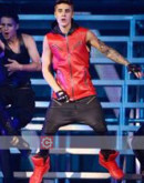 Justin Bieber Red And Black Leather Costume