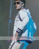 Justin Bieber White Leather Costume Jacket And Pant   