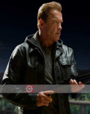 Terminator Genisys Arnold Schwarzenegger Leather Jacket