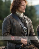 Outlander Sam Heughan (Jamie Fraser) Costume Leather Coat