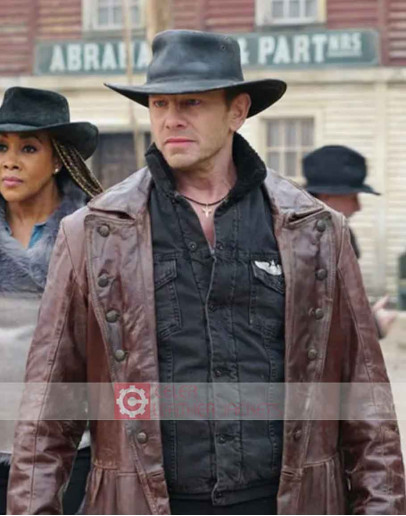 The Last Sharknado: It's About Time Ian Ziering (Fin) Leather Coat