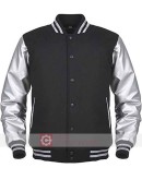 Angel Cola Black and White Wool Varsity Jacket