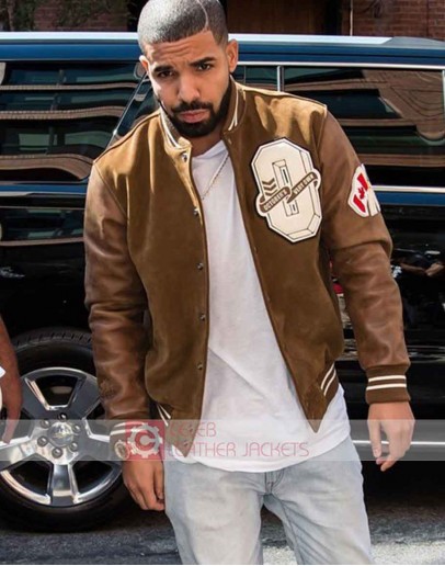 Rapper Aubrey Drake Graham Brown Varsity Jacket