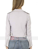 Emily In Paris Emily Cooper (Lily Collins) White Leather Jacket