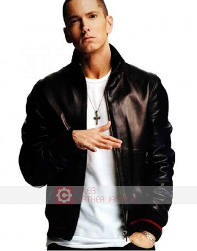 Singer Eminem (Marshall Bruce Mathers) Not Afraid Black Bomber Jacket