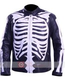 Halloween Skeleton Black Costume Leather Jacket