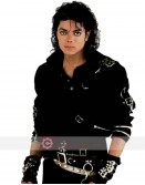 Singer Michael Jackson Bad Black Leather Jacket