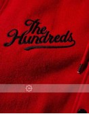 The Hundreds Letterman Black and Red Bomber Wool Coat
