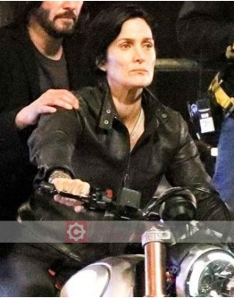 The Matrix Resurrections Carrie-Anne Moss (Trinity) Leather Jacket