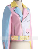 Rainbow Pastel Moto Leather Jacket Women’s