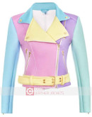 Rainbow Pastel Moto Leather Jacket Women’s
