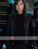 X-Men Days Of Future Movie Past Kitty Pryde (Elliot Page) Black Leather Jacket