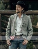 Yellowstone Kayce Dutton (Luke Grimes) Gray Wool Blazer