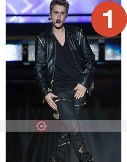 Justin Bieber Black Leather Costume