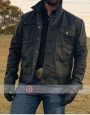 New Men's Wheeler Trucker Black Rip Leather Jacket