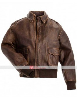 Aviator A2 Flight Distressed Brown Leather Jacket