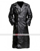 German Classic Officer Military Trench Leather Coat
