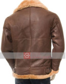 Men's Brown Sheepskin Aviator Jacket