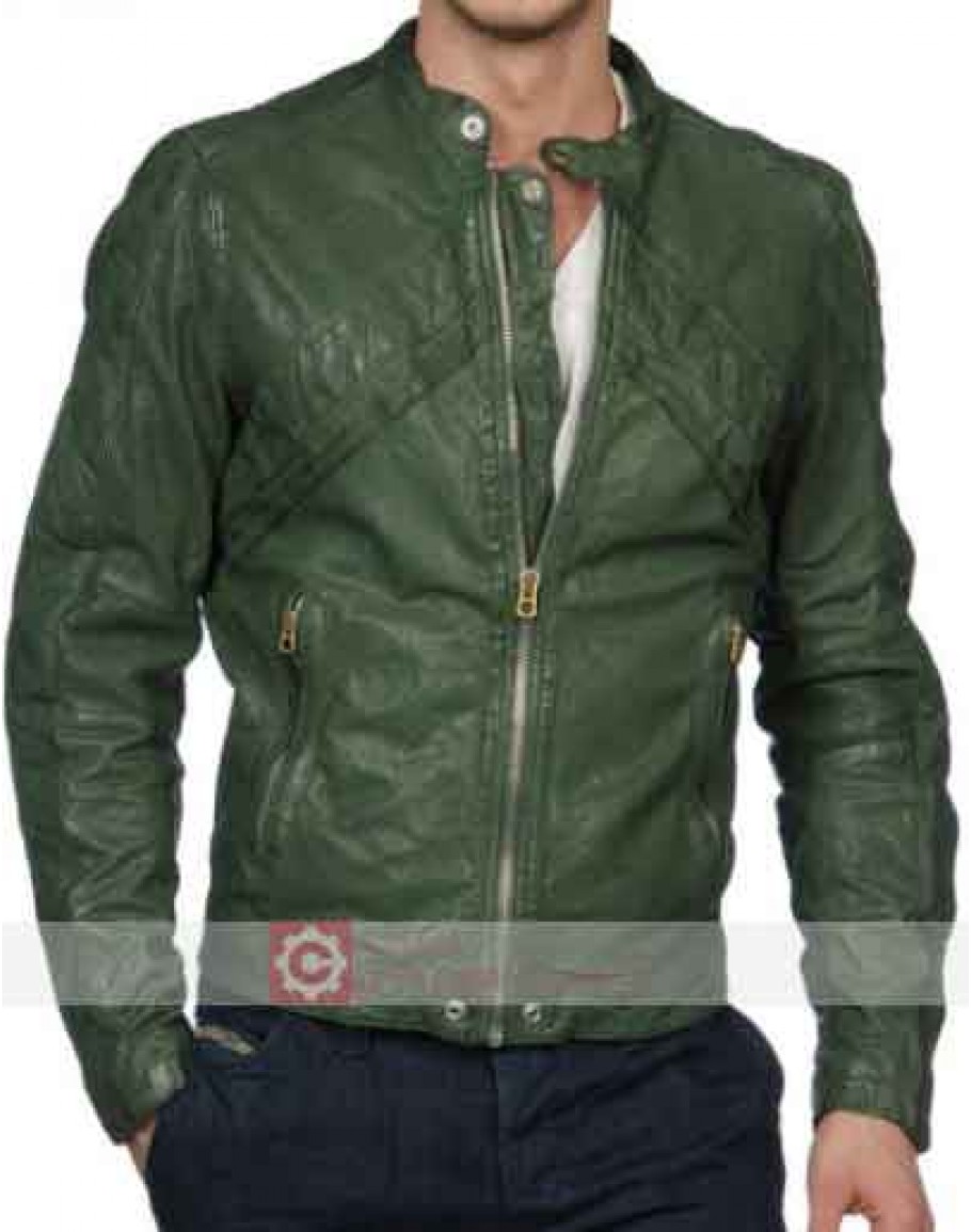 Men's Green Leather Motorcycle Jacket | Men's Green Leather Jacket