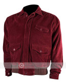 Mens Red Corduroy Bomber Jacket