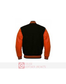 Varsity Men's Black and Orange Jacket Varsity Men's Black and Orange Jacket