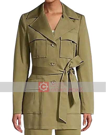 9-1-1 (Athena Grant) Angela Bassett Green Cotton Coat