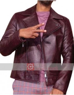 Bad Boys for Life Premier Will Smith Maroon Leather Jacket