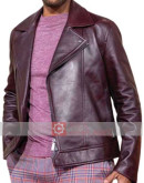 Bad Boys for Life Premier Will Smith Maroon Leather Jacket